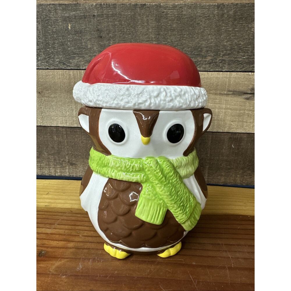 Yankee Candle 9x6in Ceramic Christmas Woodland Owl Cookie Jar